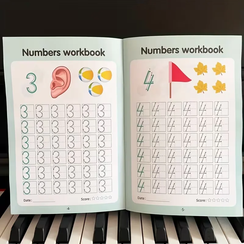 

A Workbook Designed for Children Aged 3 To 7 To Practice Number Tracing, Suitable for Preschool, Kindergarten