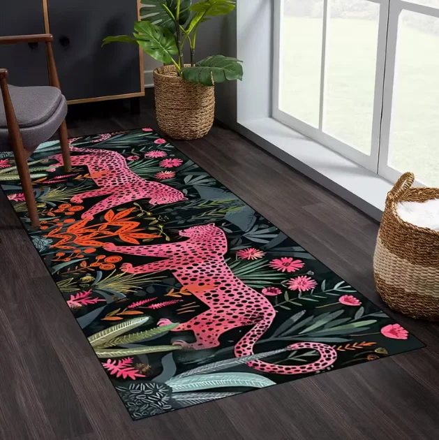 Leopard Runner Rug, Leopard Area Rug Leopard Themed Rug Hallway Rug Leopard Decor Rug Runner Runner Rug Area Rug Animal Long Rug