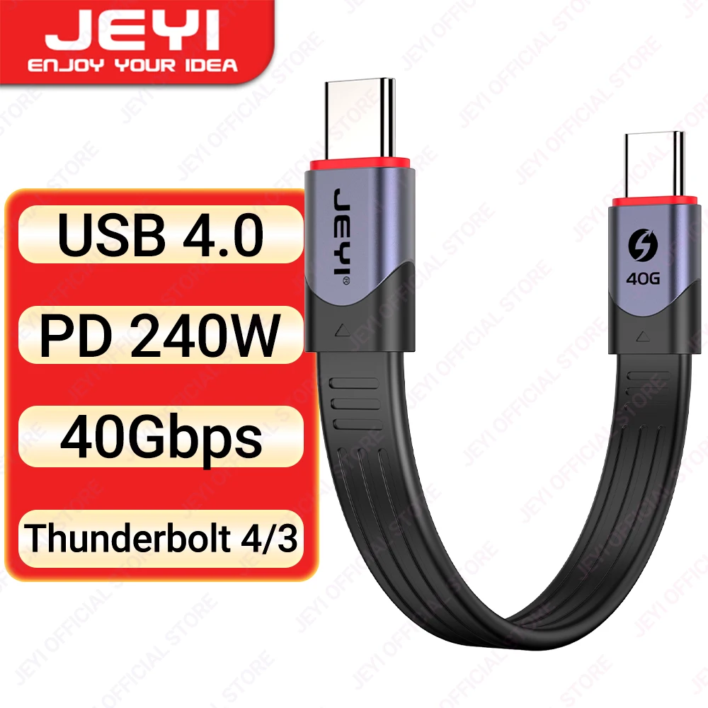 JEYI USB 4.0 Cable, 40 Gb/s Data Transfer, 100W PD3.0 Power Charging, Compatible with Thunderbolt 4/3, USB-C and USB4 Devices