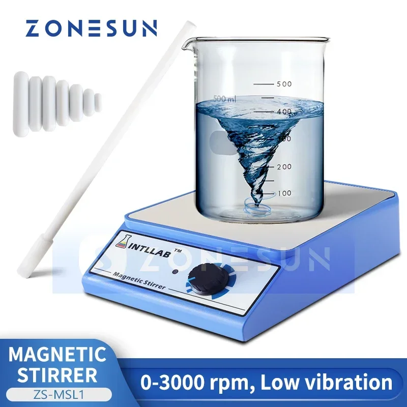 

ZONESUN ZS-MSL1 Mini Magnetic Stirrer Laboratory Magnetic Stirrer Portable Magnet Mixer Chemistry Magnetic Stirrer