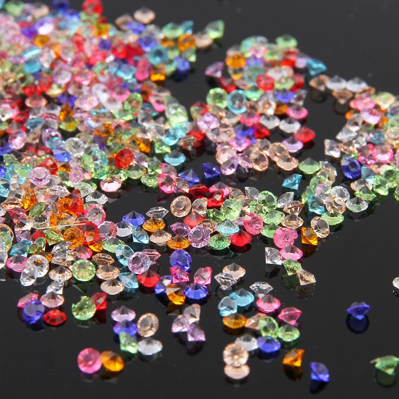 1000 Teile/los 4,5mm Acryl Kristalle Streuung Tisch Diamant Strass Edelsteine Konfetti Hochzeit Dekoration Gunsten – Detail 7