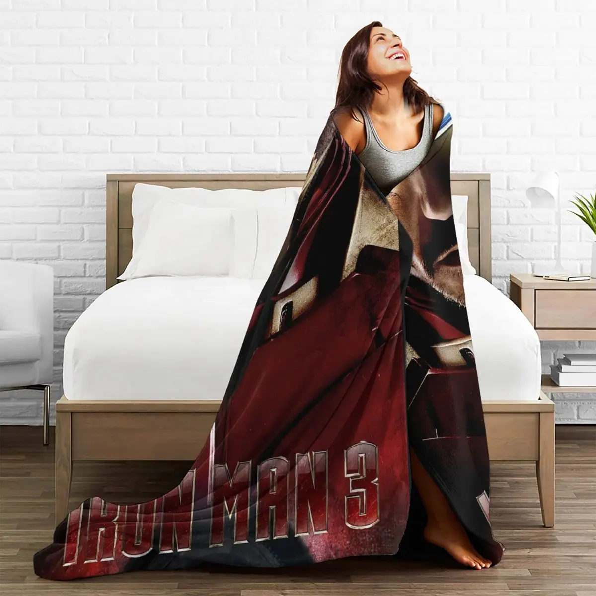 Iron Man 3 Tony Art Blanket Camping Flannel Bedding Throws For Living Room Soft Warm Custom Quality Bedspread Gift Idea