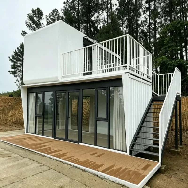 

Wholesale 40ft Prefabricated Steel Frame Container House Sandwich Panel Residential Unit Easy Install for Office Building