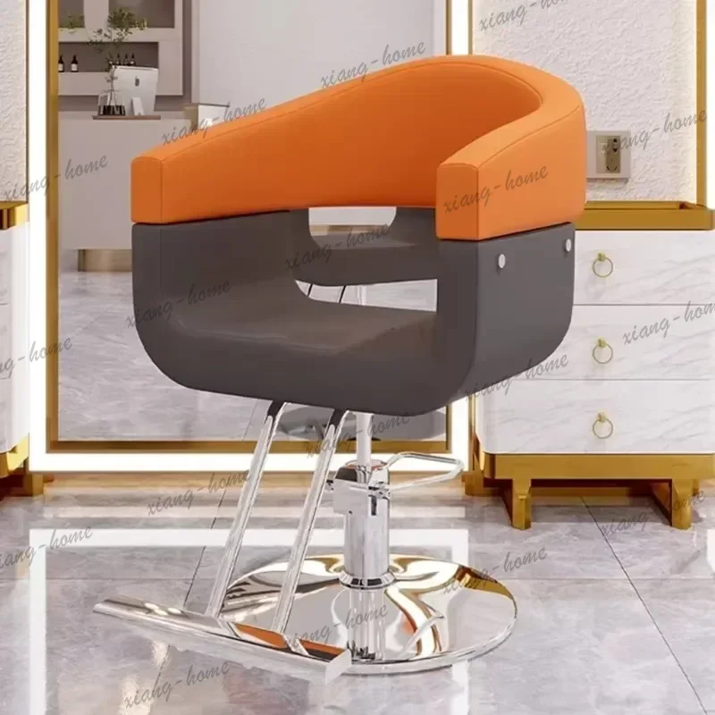 Factory Direct Vintage Retro Barber Chair Aesthetic Classic Lifter Simple Barbershop Chair Simple Equipment Cadeira De Barbeiro
