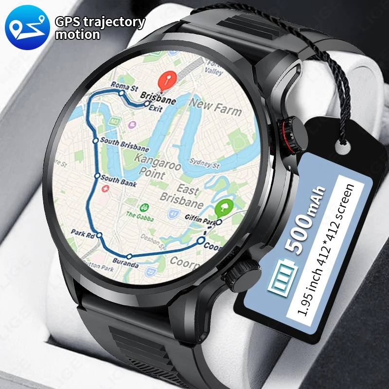 

LIGE Новые мужские умные часы Andrio IOS GPS-трекер 500 мАч Спортивные часы с большой батареей Мужские 1,95 "Ультра HD Смарт-часы с большим экраном Мужские