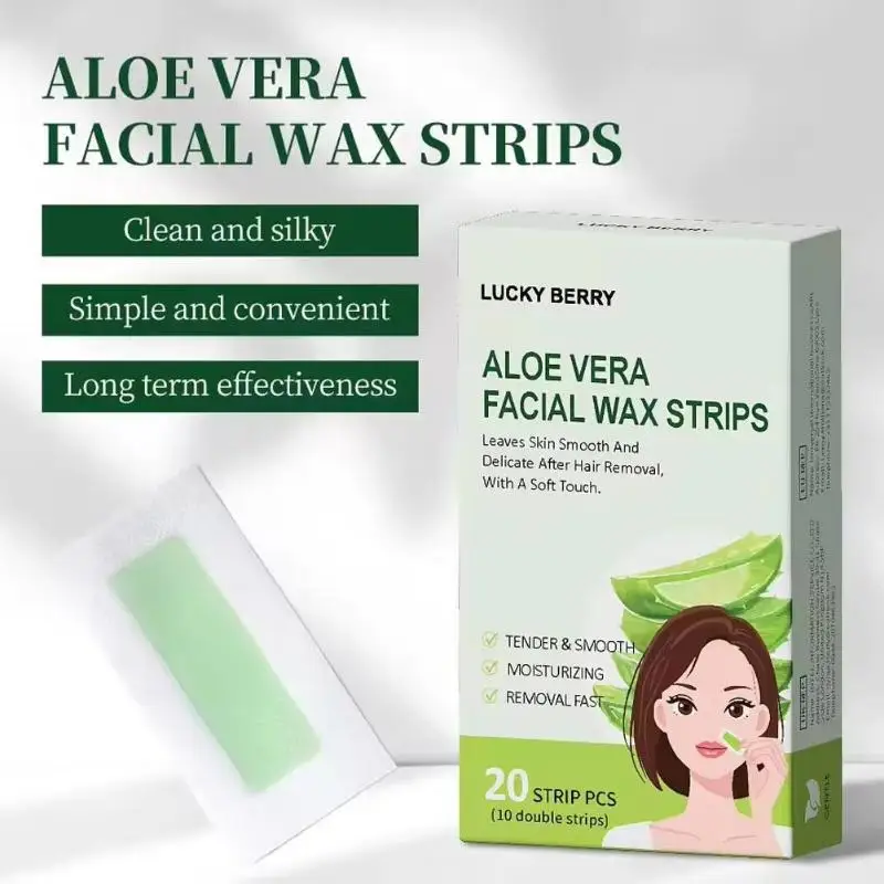 20Pcs Quick And Easy To Use Gentle Face Wax Strips Effective For Upper Lip And Fine Hair Removal With Soothing Rose Extract