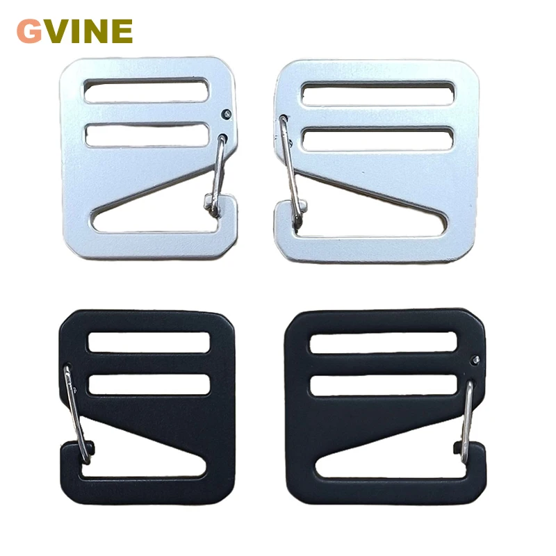 10pcs Metal Adjuster Buckle Middle Center Bar Buckle Aluminum G hook Clasp for Backpack DIY Crafts Belt Bags Strap Hook