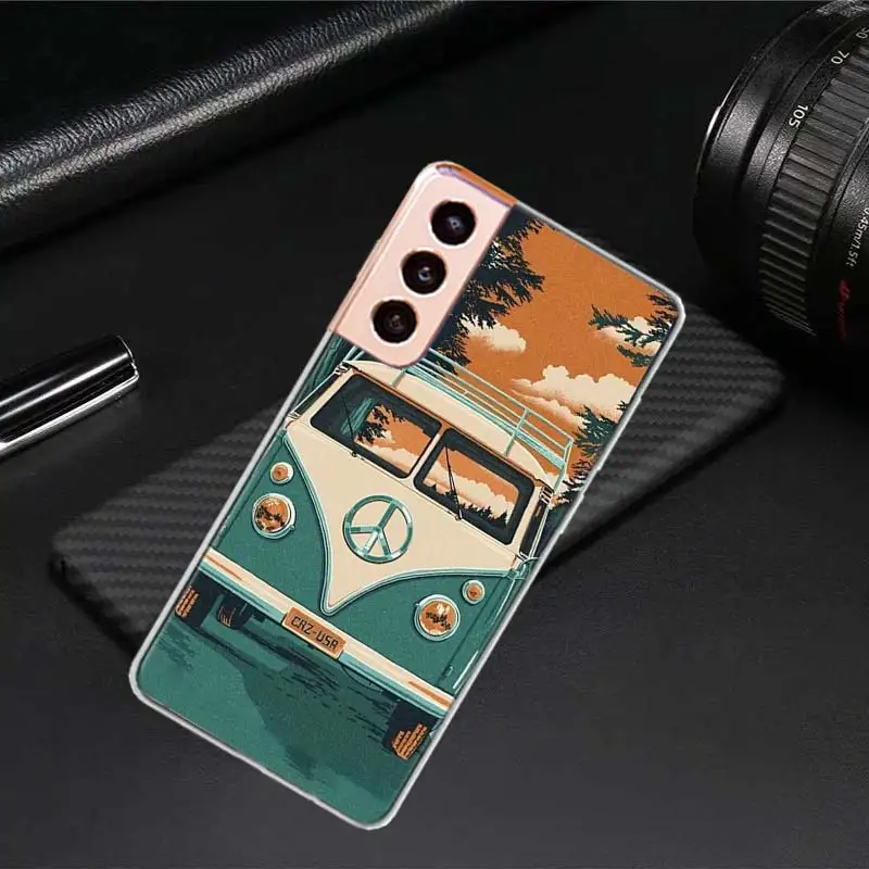 Hippie Peace Bus and Sunflower Phone Case For Samsung A15 A25 A35 A55 A05S A03 A03S A04 A04S A13 A14 A23 A24 A33 A34 A53 A54 A