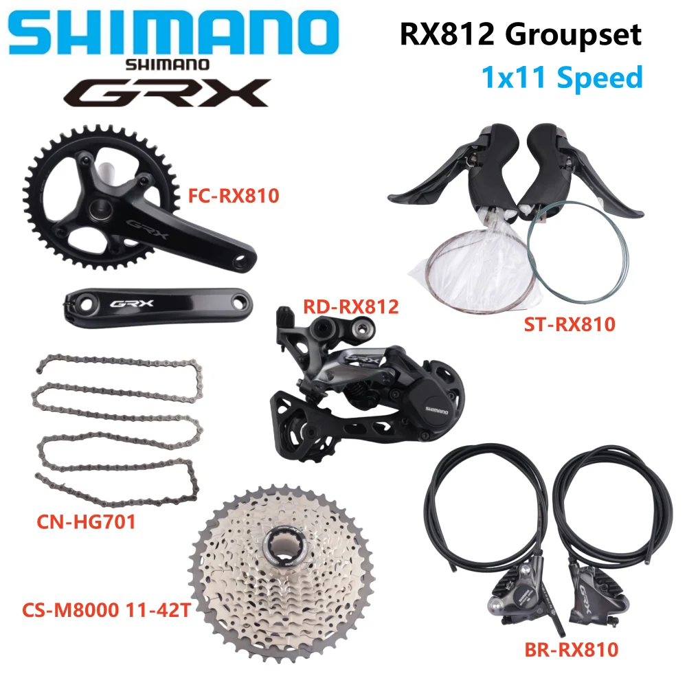 Shimano GRX RX810/RX812 Groupset 1X11S 170/172.5/175mm Crank 40