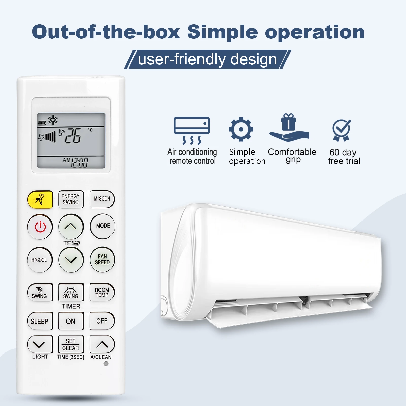 Popular Air Remote Control Replacements for AKB73315601 AKB73456109 AKB73995805 Room Window AC Air Conditioners Use Directly