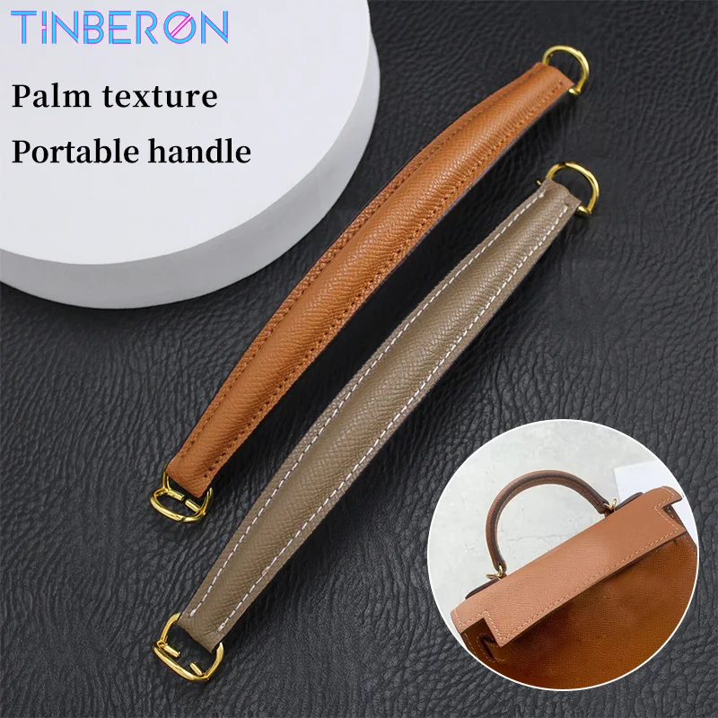 TINBERON Handbag Accessories Leather Bag Strap Luxury Design Handbag Replacement Bag Strap Palm Texture Leather Handle Bag Strap