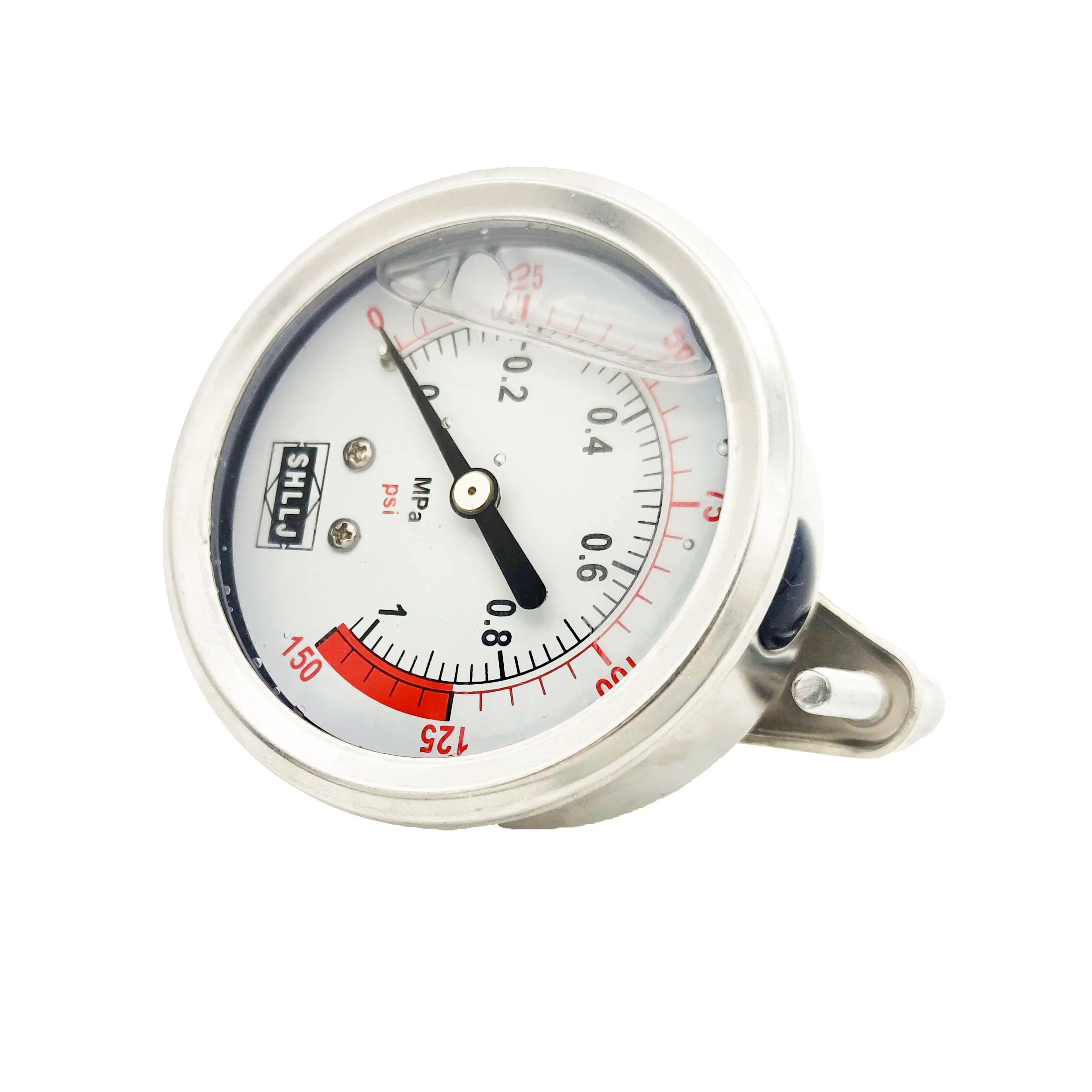 

PT1/4" YN60 2,5" 60 мм латунный механизм, хромирование, двойная шкала Mpa/PSI, противоударный манометр, наполненный маслом, с кронштейном