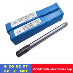 Z ZG RC PT RP Z NPT 55 °/60 ° Extended Pipe Thread Tap 1/8 1/4 1/2 1 inch, 100/160mm Pipe Internal Thread Machine Tapping tool