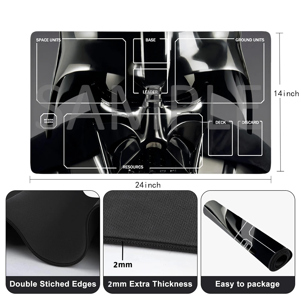 Imagem -02 - Esteira de Proteção do Jogo de Star Wars Mouse Pad Resistente a Riscos e Durável Tamanho 24x14 Polegadas Bolsa de Armazenamento Gratuito