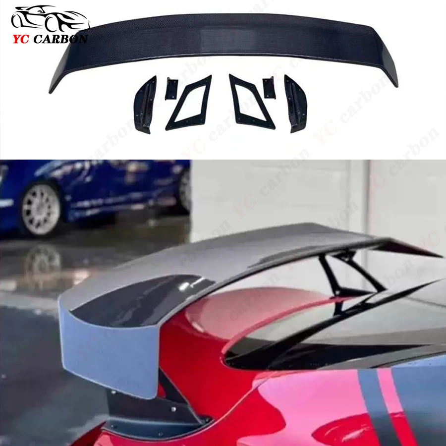 For Toyota Supra GR A90 A91 MK5 2019+ Carbon Fiber Tail fins Rear Trunk Spoiler Guide Wing Rear Wing body kit Voltex style