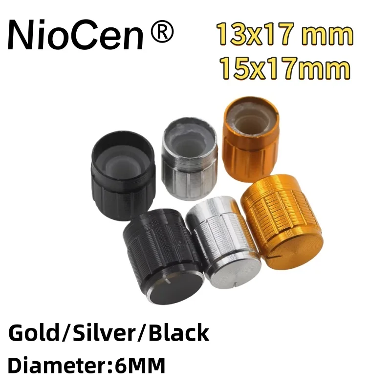 

（5pcs）13x17 15x17mm aluminum alloy potentiometer knob plum blossom volume adjustment knob hat gold/silver/black
