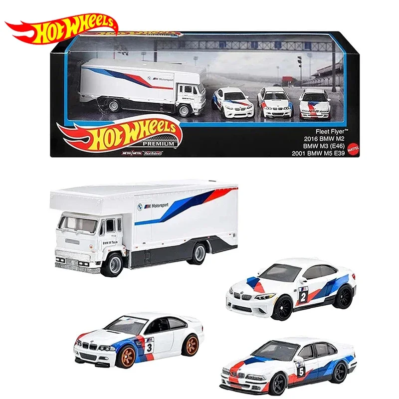 Original Hot Wheels Premium Car BMW Collector Diecast 1:64 Voiture Display Set Fleet Flyer BMV M2 M3 BMV M5 E39 Toys for Boys