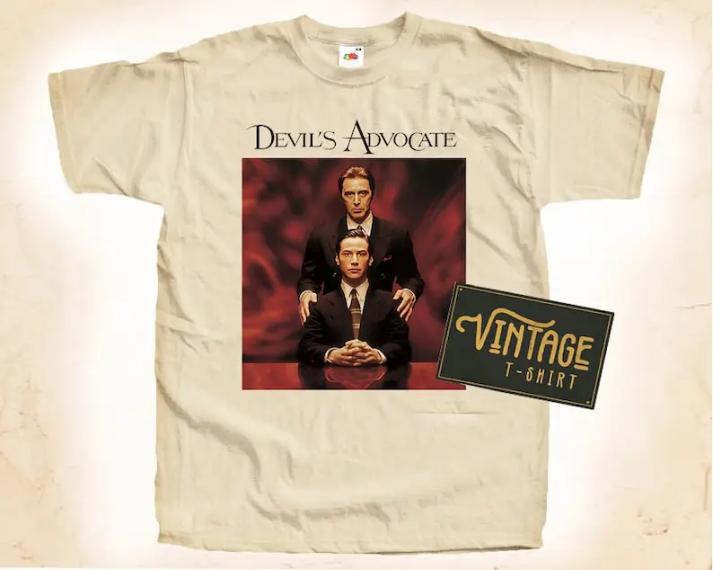 

Devil's Advocate T shirt Tee Natural Vintage Cotton Movie Poster All Sizes