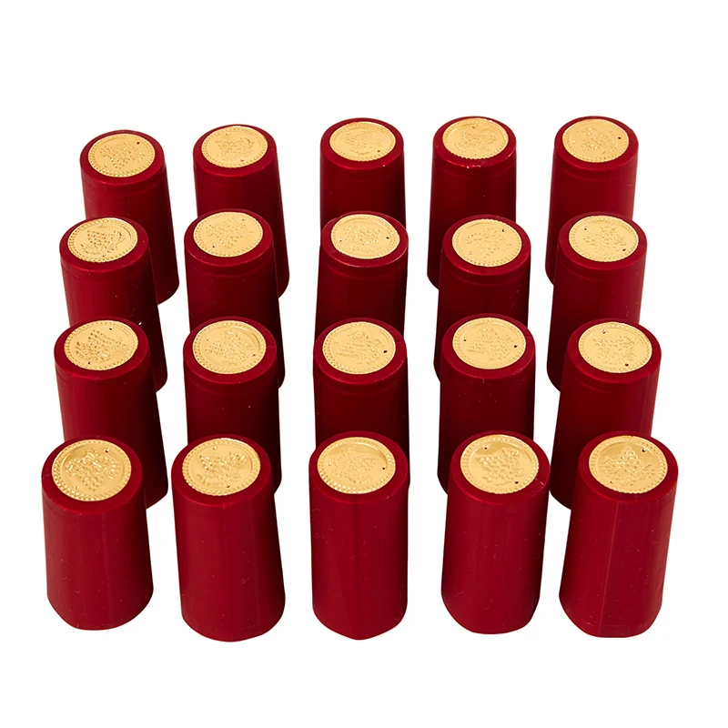 Tapas de plástico termorretráctiles para botellas de vino, película de sellado de 30x60mm, 100 piezas