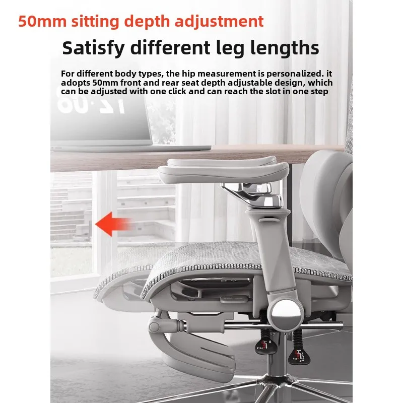 Ergonomic Computer Chair with Reclining Function for Comfortable Long Sitting in Home and Office