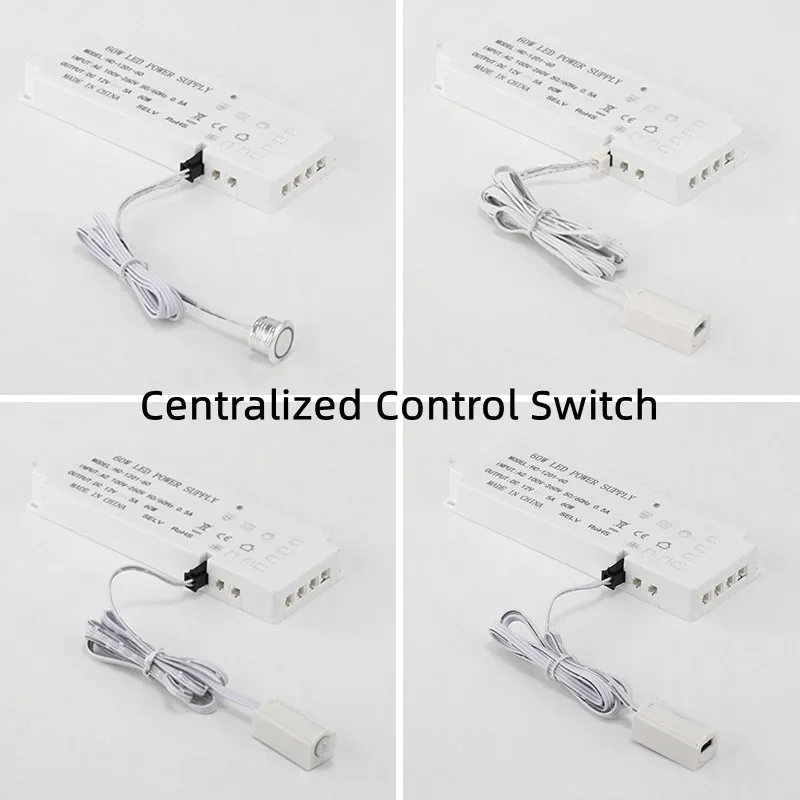 LED Cabinet Lamp Power Switch Constant Voltage Drive Adapter 12V DuPont Interface Power Transformer 24w40w60w100w Wardrobe Power