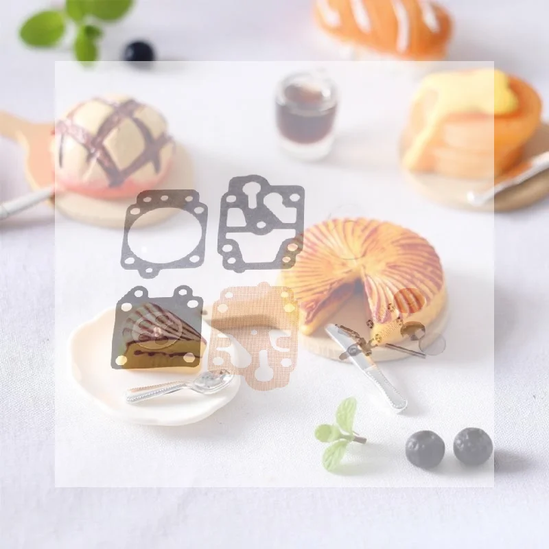 1:12 Scale Miniature Cheese Cake Tray Knife Set Realistic Food Decor for Dollhouse Diorama Craft Projects