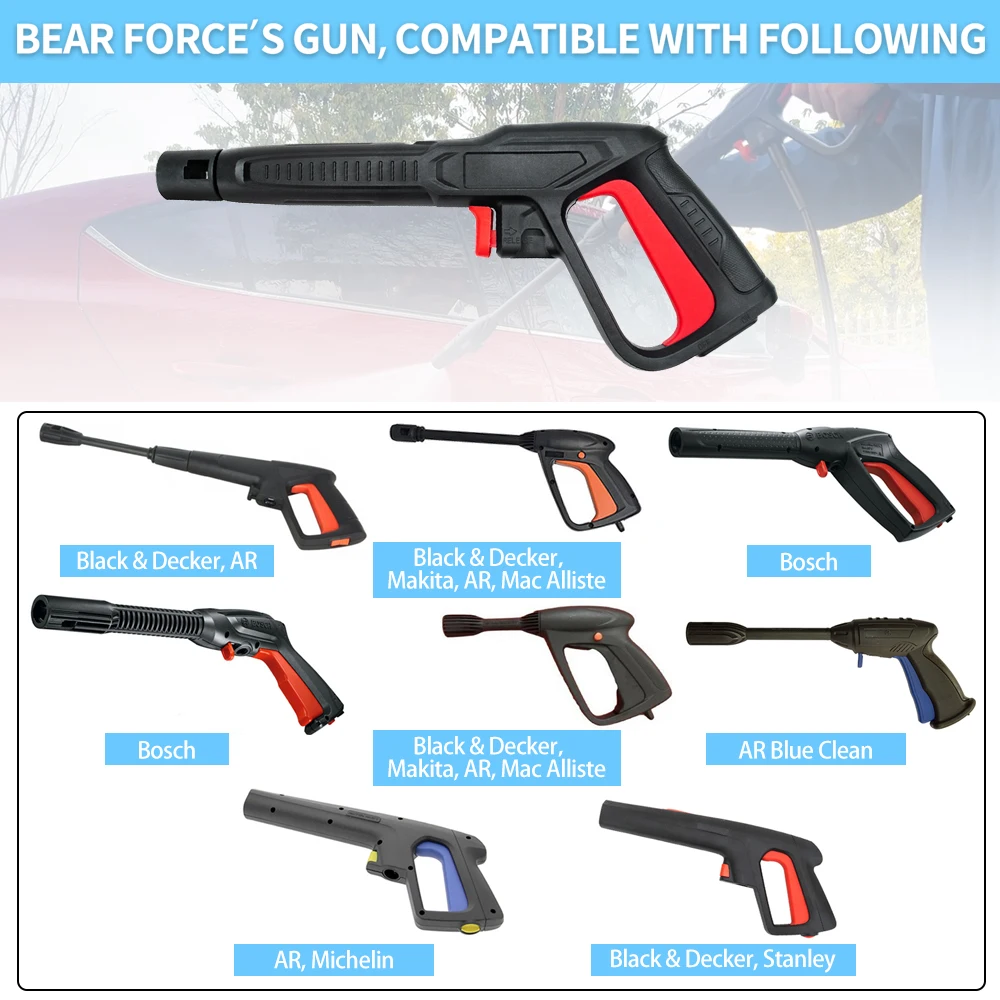 Hochdruckreiniger-Sprühpistole mit Düse für AR Blue Clean, Black Decker, Bosch, Michelin, Makita, Stanley Hochdruckreiniger – Detail 3