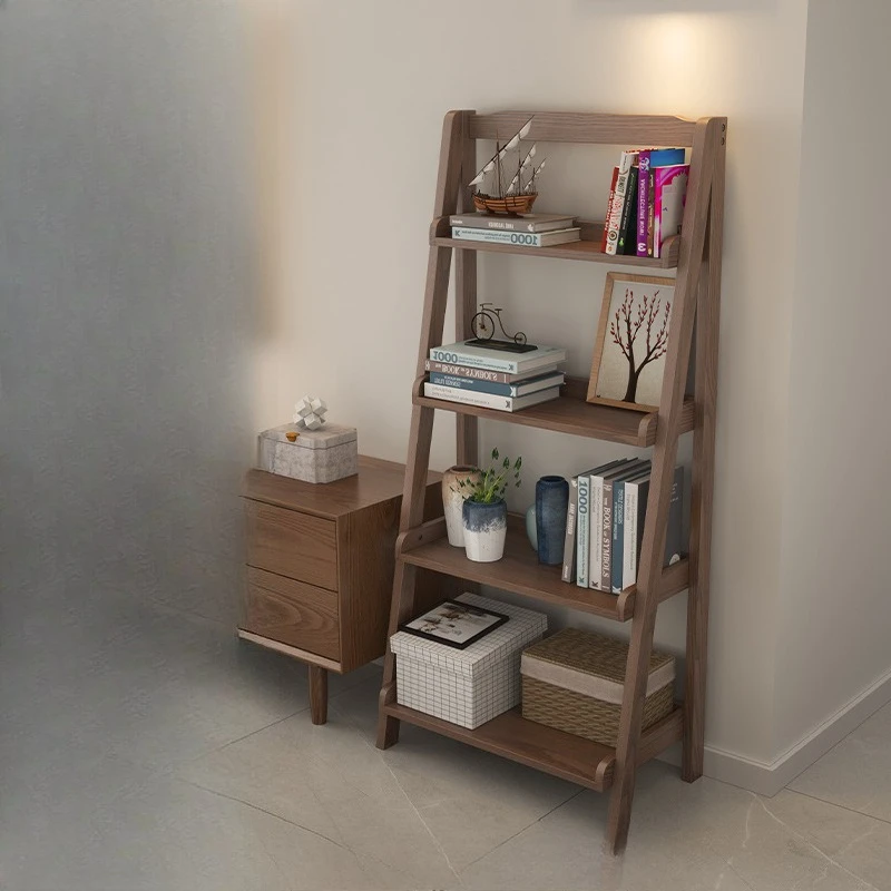 

Floor-to-ceiling children's simple vertical multi-layer bookcase household living room against the wall