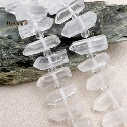 Natural White Crystal Quartz Stick Point Beads For Diy Bohemia Jewelry Making Accessories MY230845