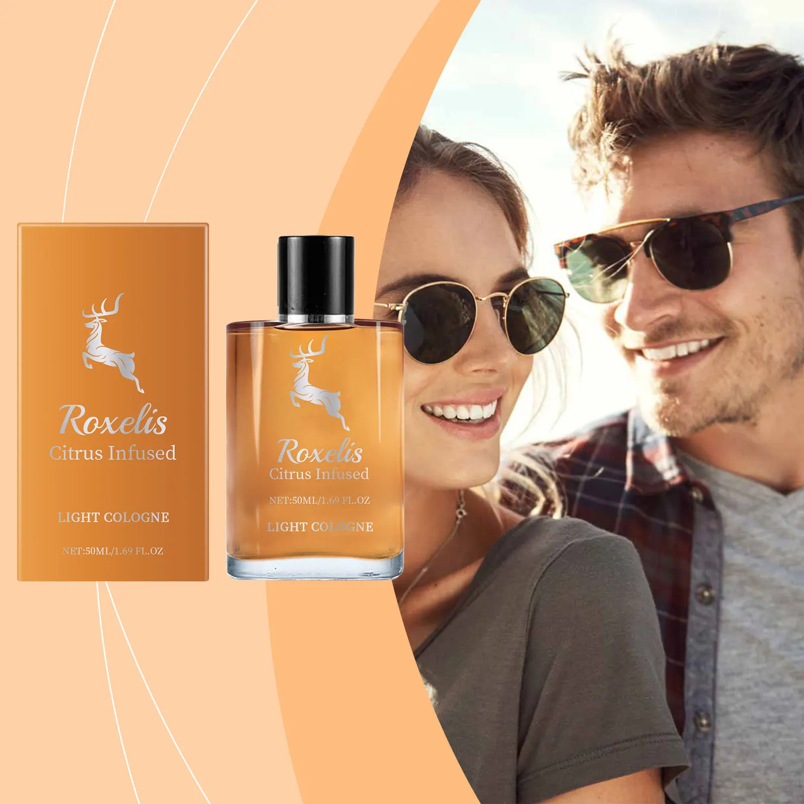 Orange Cologne Perfume Natural, Fresh And Elegant, Exudes Temperament And Leaves Fragrance, Portable Dating Perfume 50ml