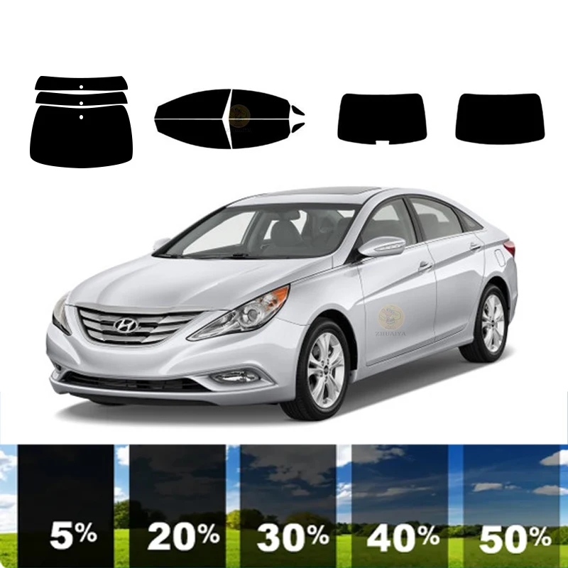 

precut Removable Window Tint Film Car 100% UVR 5%-70%VLT Heat Insulation Carbon ﻿For HYUNDAI SONATA HYBRID 4 DR SEDAN 2011-2015