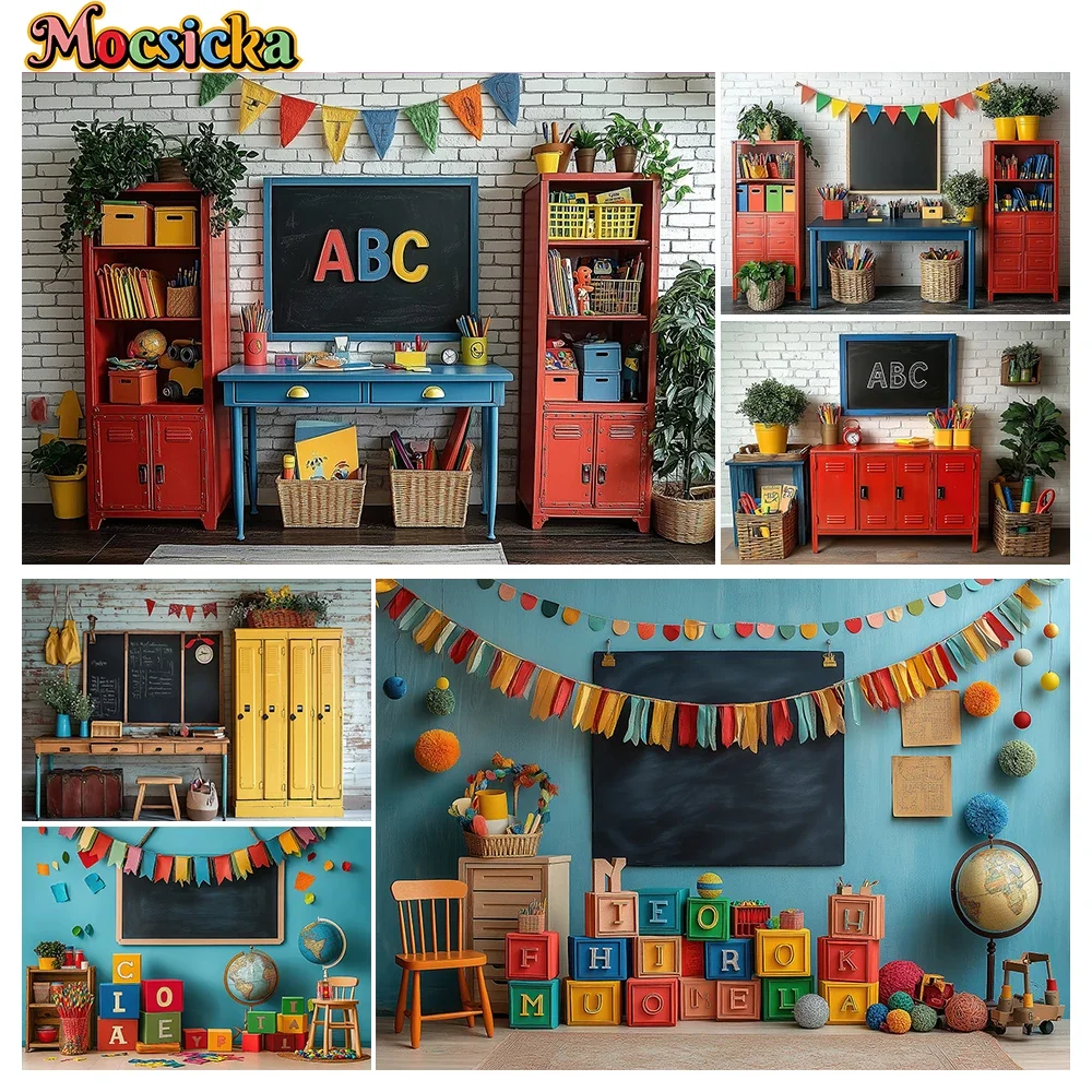

Mocsicka Photography Backgrounds Back to School Season Children Holiday Party People Portraits Photo Backgrounds Studio Props