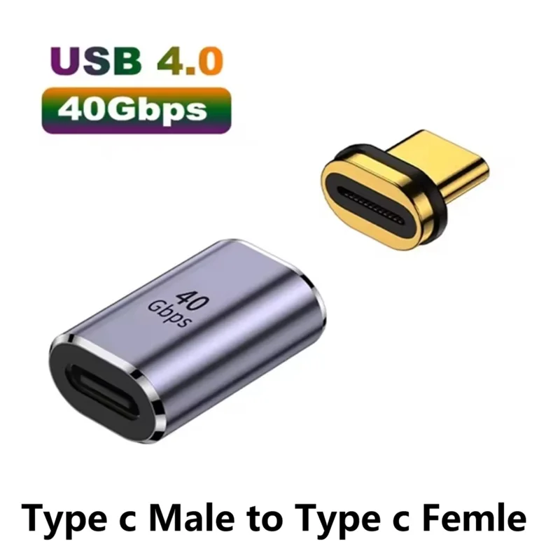 USB 4.0 Magnetische Adapter OTG Type C Man naar Vrouw Gegevens Transfer Converter 100W Snelladen voor Telefoon Macbook Air Pro Laptop