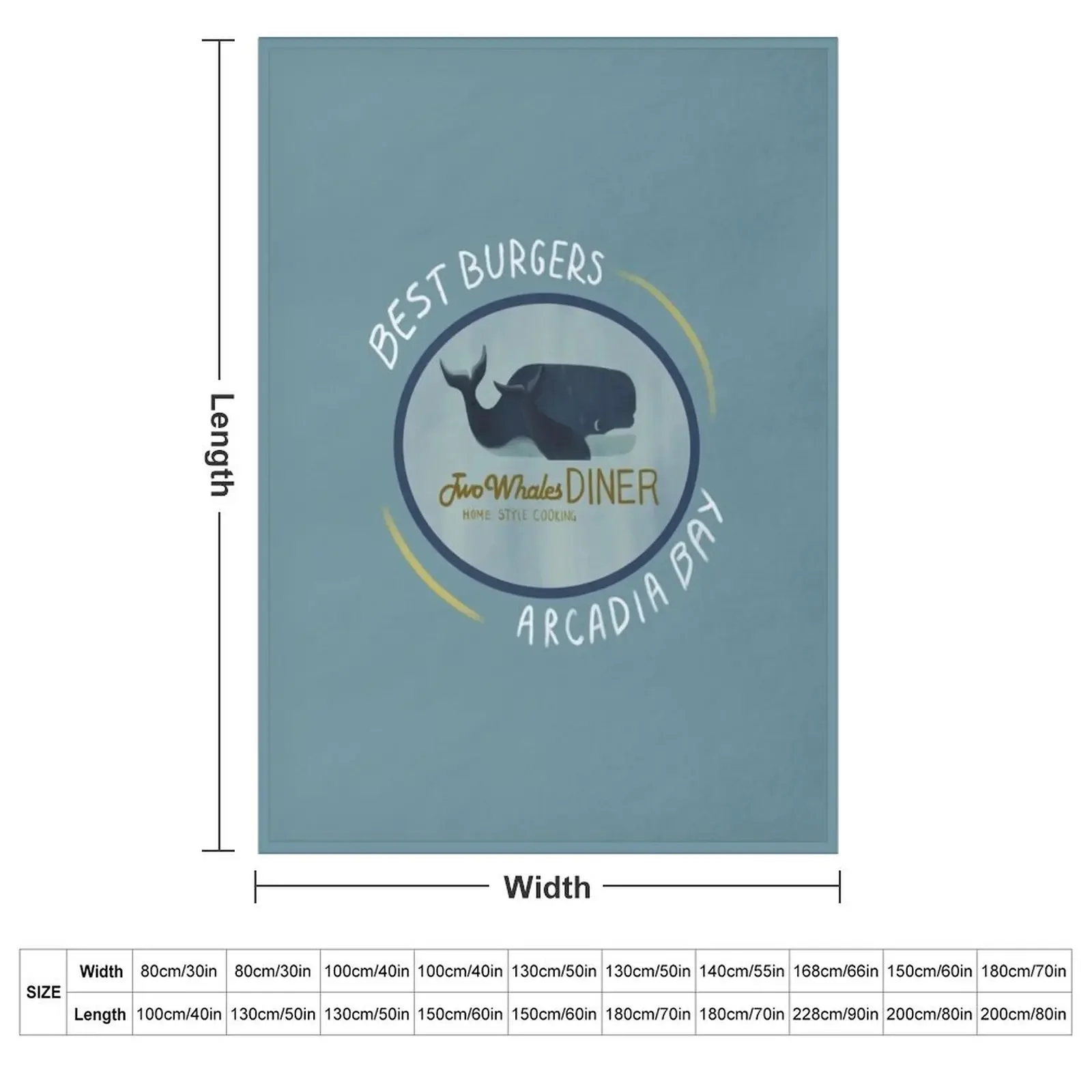 Two Whales Diner Tee (lighter) Throw Blanket Hairy bed plaid Thins Blankets