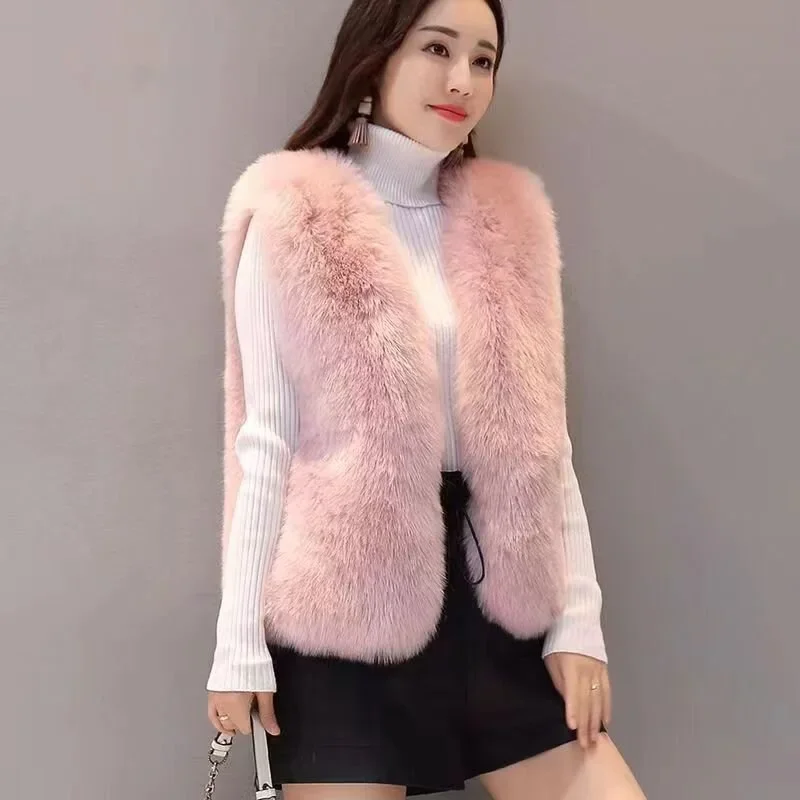 

Thickened Fur Vest Women Winter Fashion Hot Sale Versatile Water Resistant Sheepskin Cotton New Style Autumn