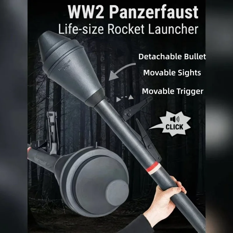 Ultra German Iron Fist Granatenmodell 1:1 Bewegliche Panzerabwehr-Raketen-Replik Sammlerstück für Militärfans Aufbewahrung Dekoration Geschenk