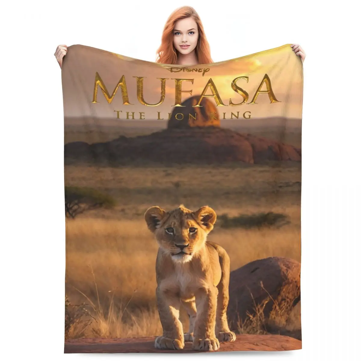 Mufasa The Lion King Fuzzy Blanket Adventure Animated Customized Throw Blanket for Sofa Bedding Lounge 125*100cm Bedspread