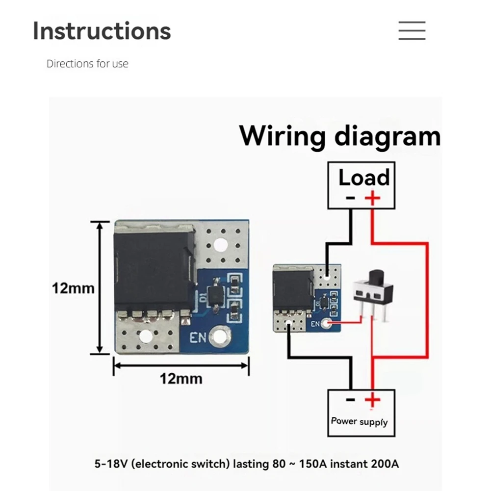 T85C 5-18V Mini High Power MOS Trigger Switch Drive Module 200A Max FET PWM Regulated Electronic Switch Control Board