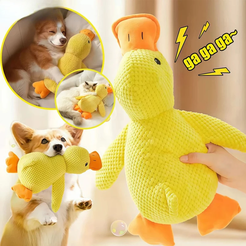 Duck Dog Toy Plush Chew Resistant Durable Dog Toy with Quacking Sound Teeth Grinding Relief Soft Companion for Small Large Dog