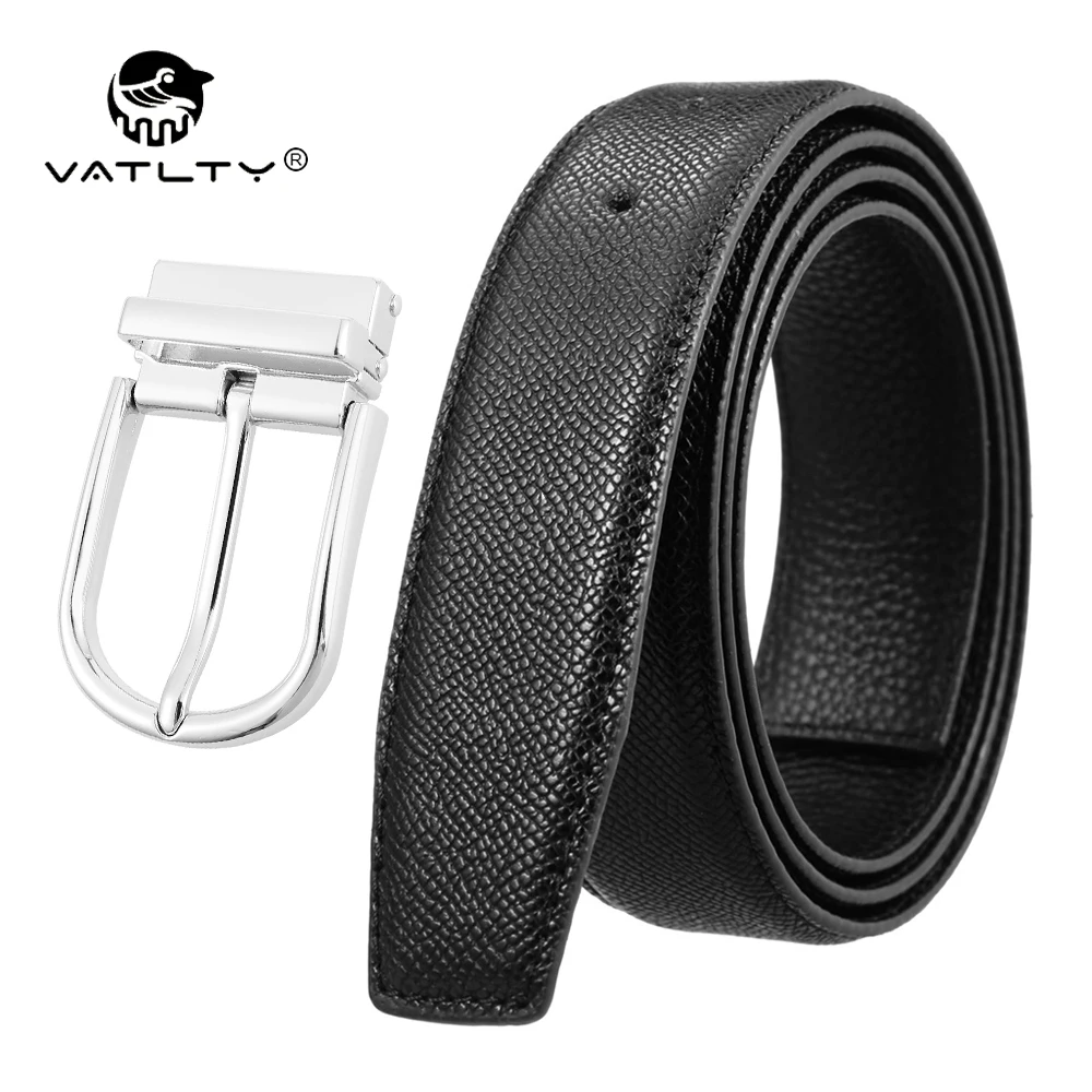 vatlty-ファッションメンズレザーベルト亜鉛合金シルバーバックルワークベルト高品質本革ズボンベルト-130-センチメートルストラップ