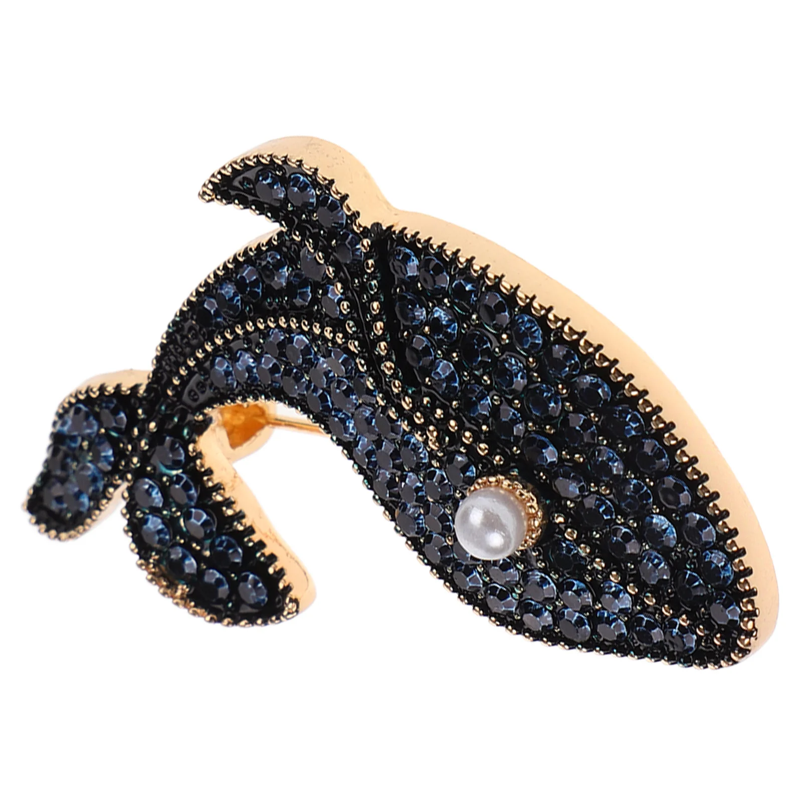 

Blue Rhinestone Whale Brooch Pin Animal Shape Brooch for Women Scarf Clip Decorative Lapel Pin Stylish Accessory