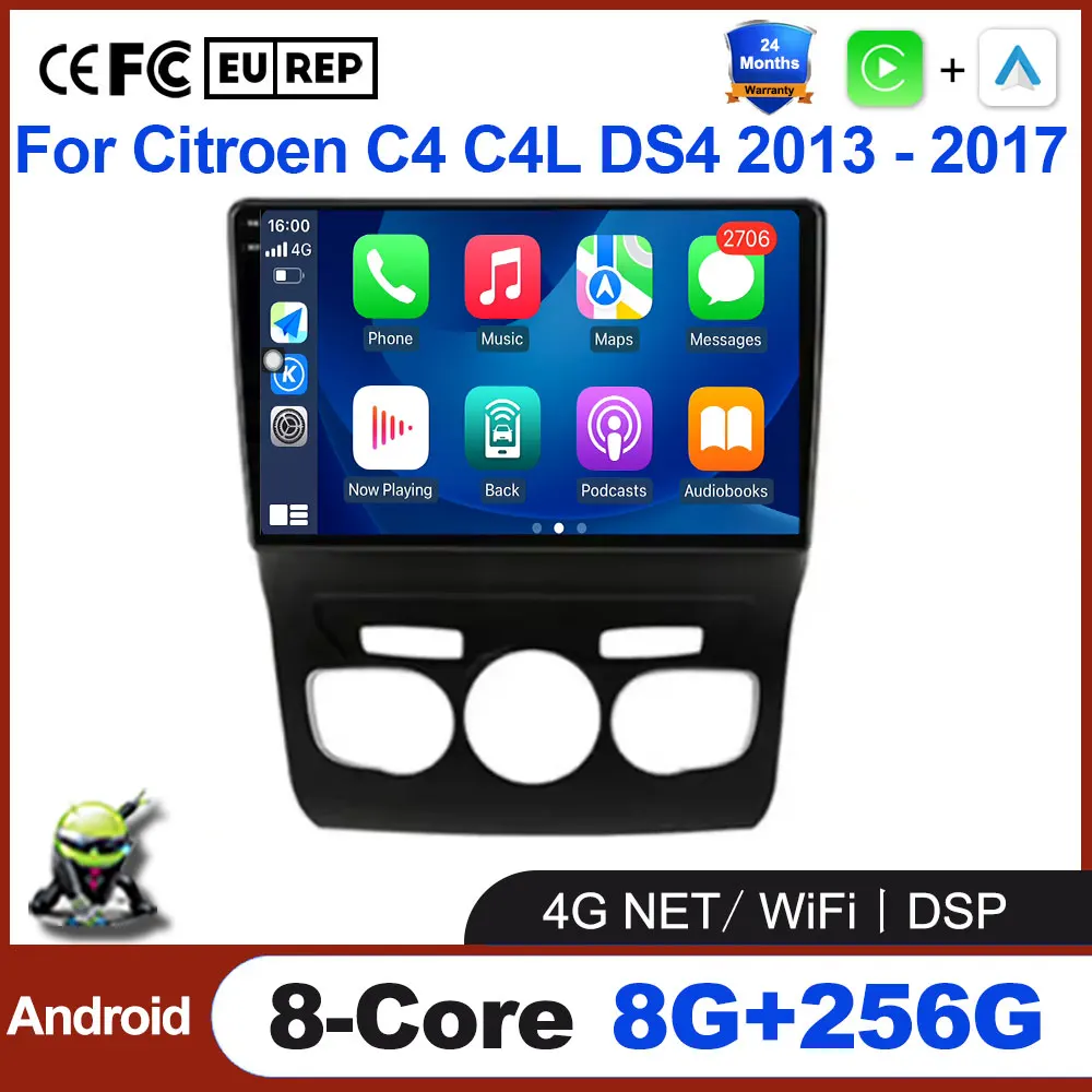 Android Auto Apple Wireless Carplay For Citroen C4 C4L DS4 2013 - 2017 radio Video multimediale GPS navigazione WIFI Tools