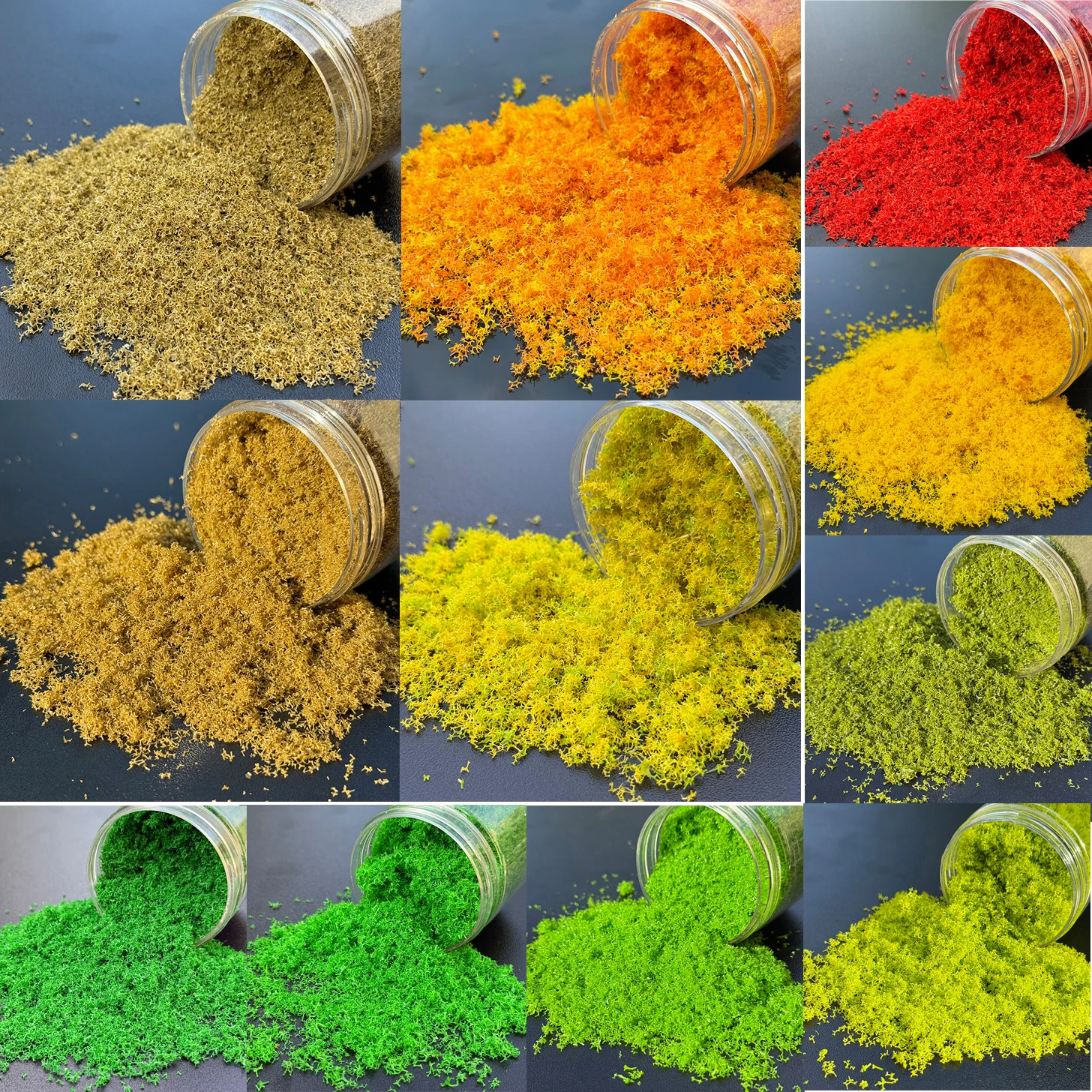 120ml Plastic Tree Powder Scatter Foliage Multi-color Model Shurb Diorama Railway Sand Table Miniature Tree Leaves Scenery DIY