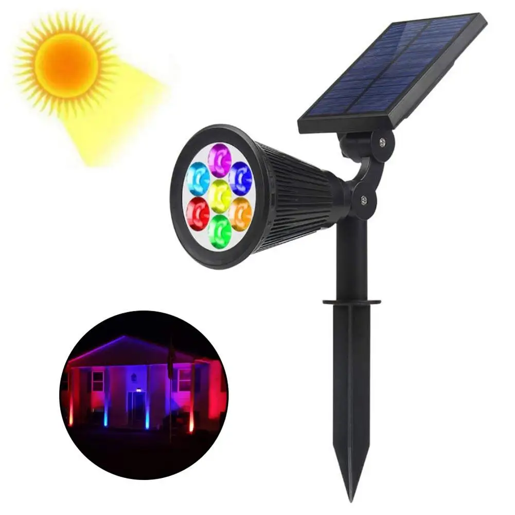 

Outdoor Park Lawn Lamp LED Solar Light Colorful RGB Garden Spotlight Landscape Courtyard Decor Lighting Ground Plug Light