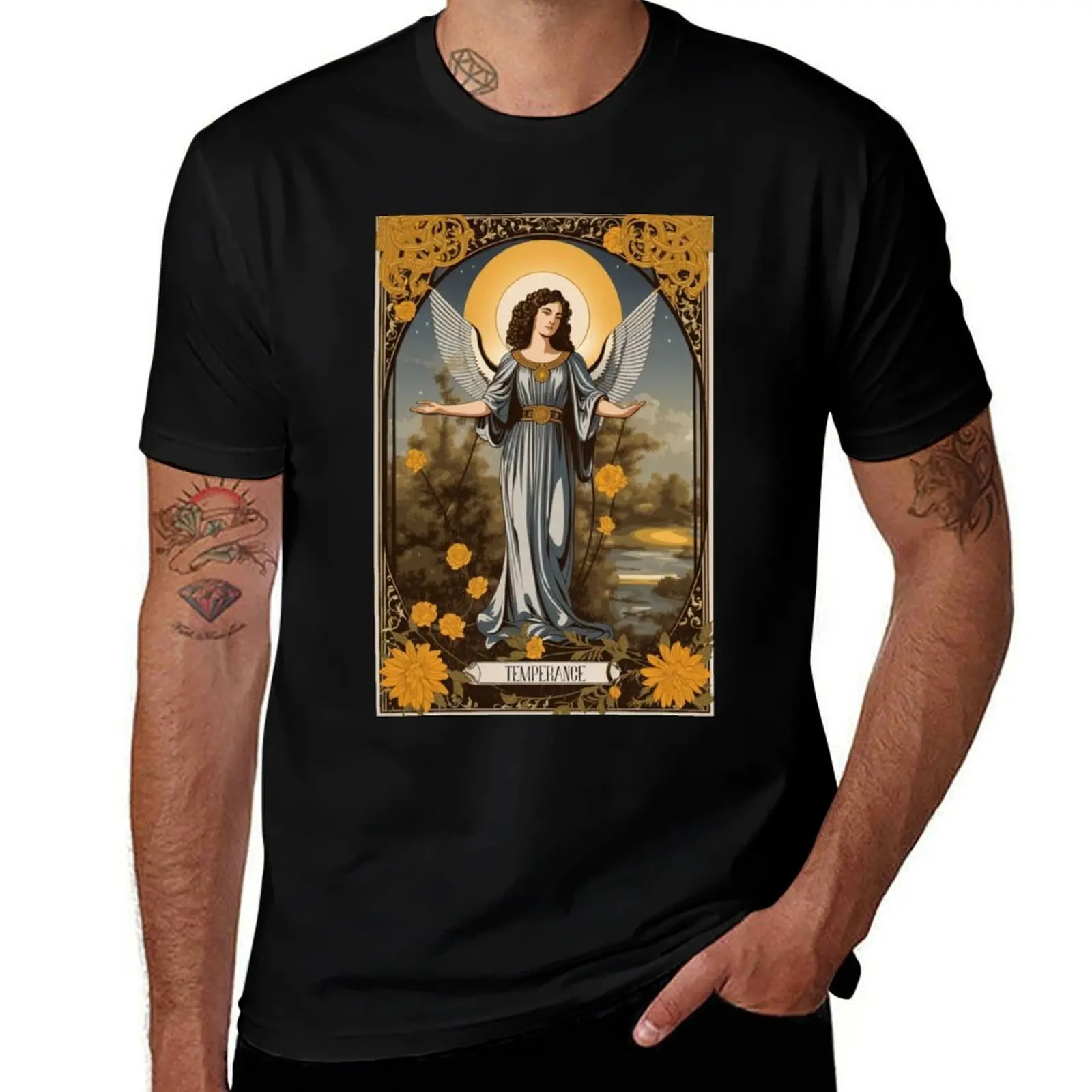 

Temperance Tarot Card - Vintage - Retro - Major Arcana #15 T-Shirt oversize t-shirts man compression shirt men