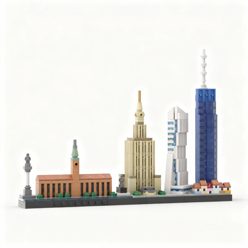 519-pezzi-moc-architettura-skyline-di-varsavia-modello-di-blocchi-da-costruzione-regalo-di-natale-giocattolo-da-esposizione-mattoncini-3d-regalo-creativo-di-compleanno