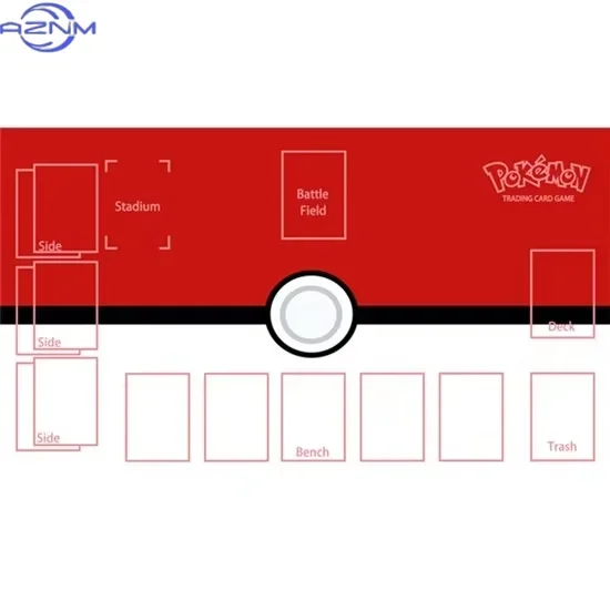 Classic Red White Pokeball Mouse Pad, Waterproof Non-slip Surface, Trading Card Battle Game Table Playmat