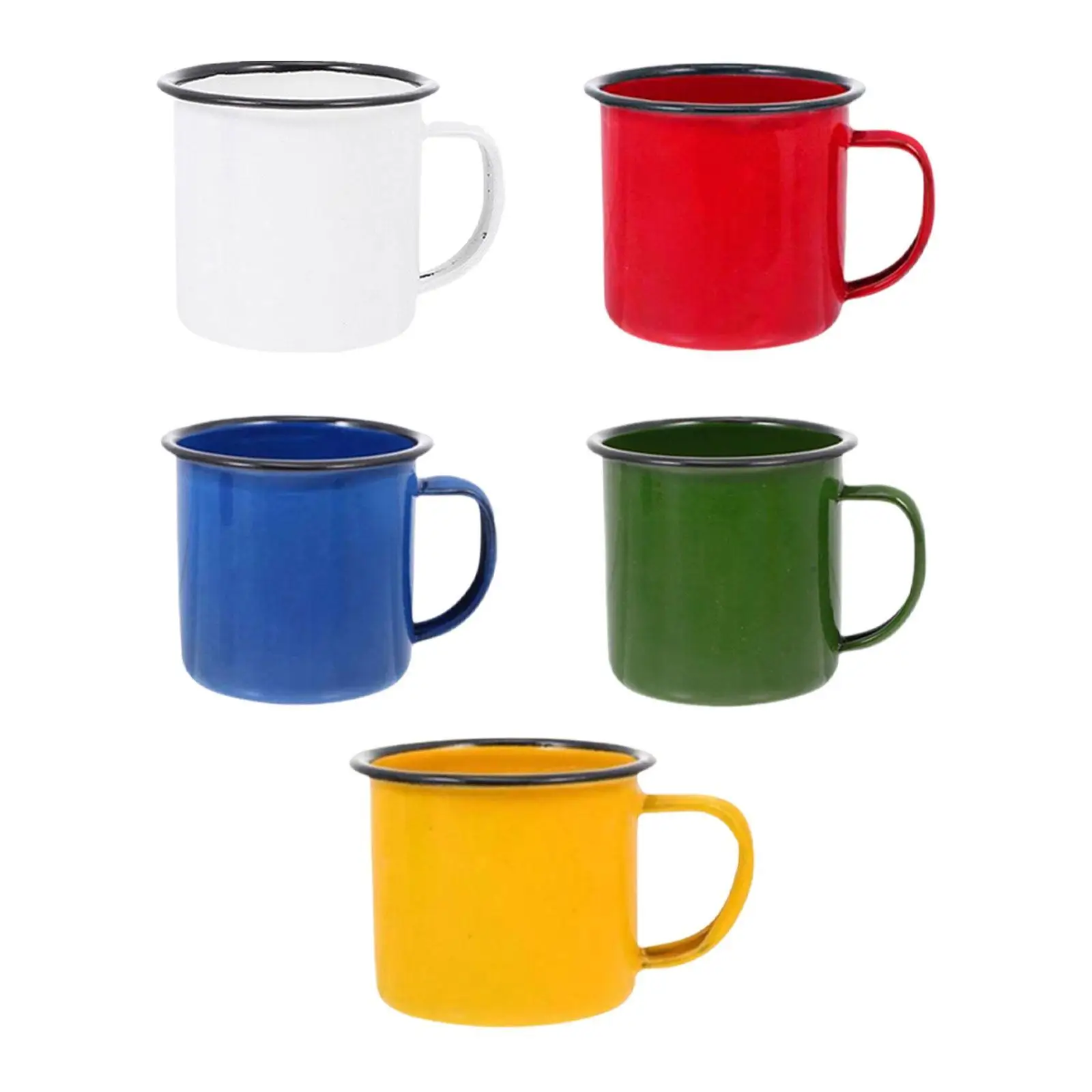 Enamel Coffee Cup Tea Cup Easy Clean Creative Water Cup Milk Mug Drinking Cup for Household Desktop Kitchen Apartments Coffee