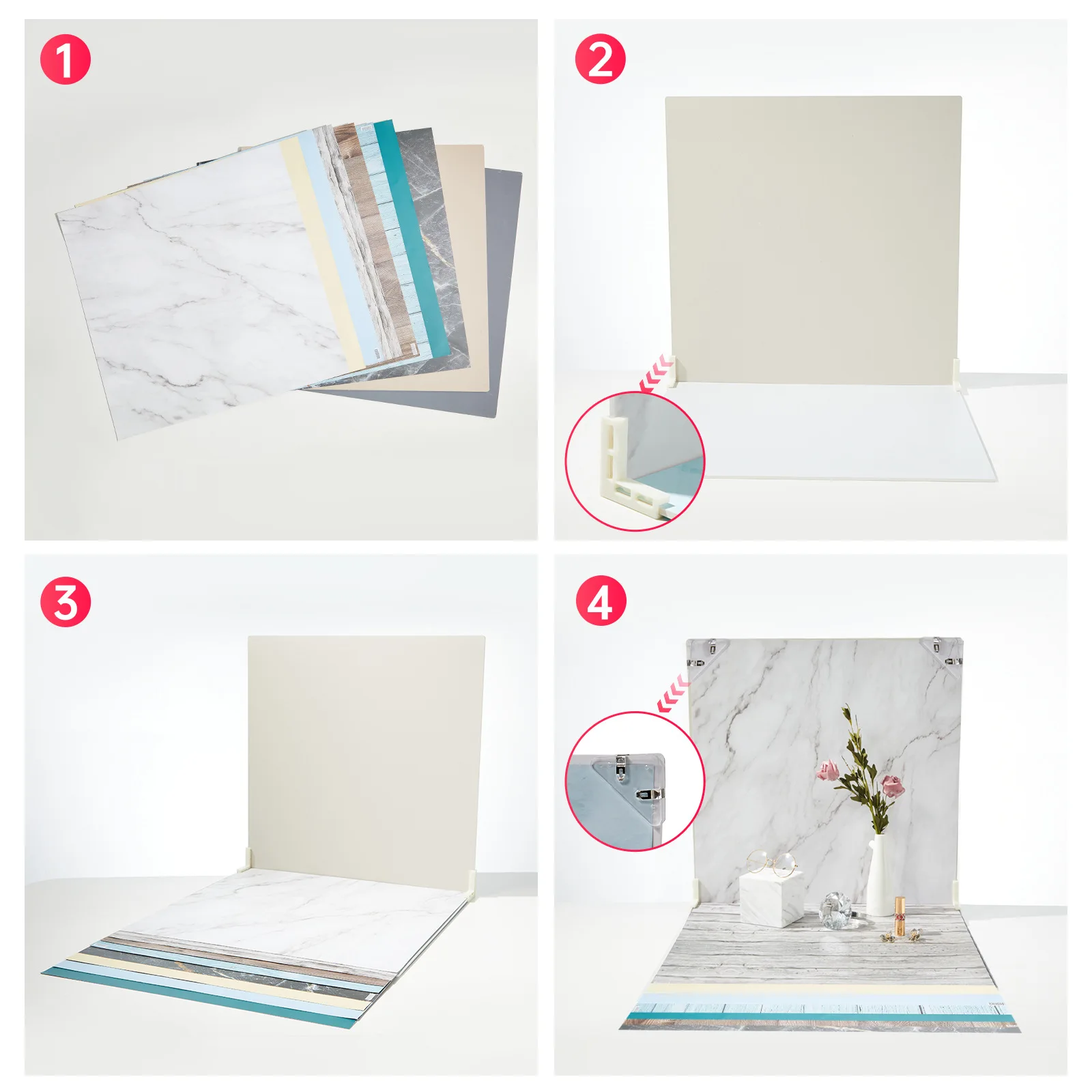 New 60*60cm Photography Backdrop Board Photo Studio Kits Background Photography Double-Sided Background Paper Shoot Set