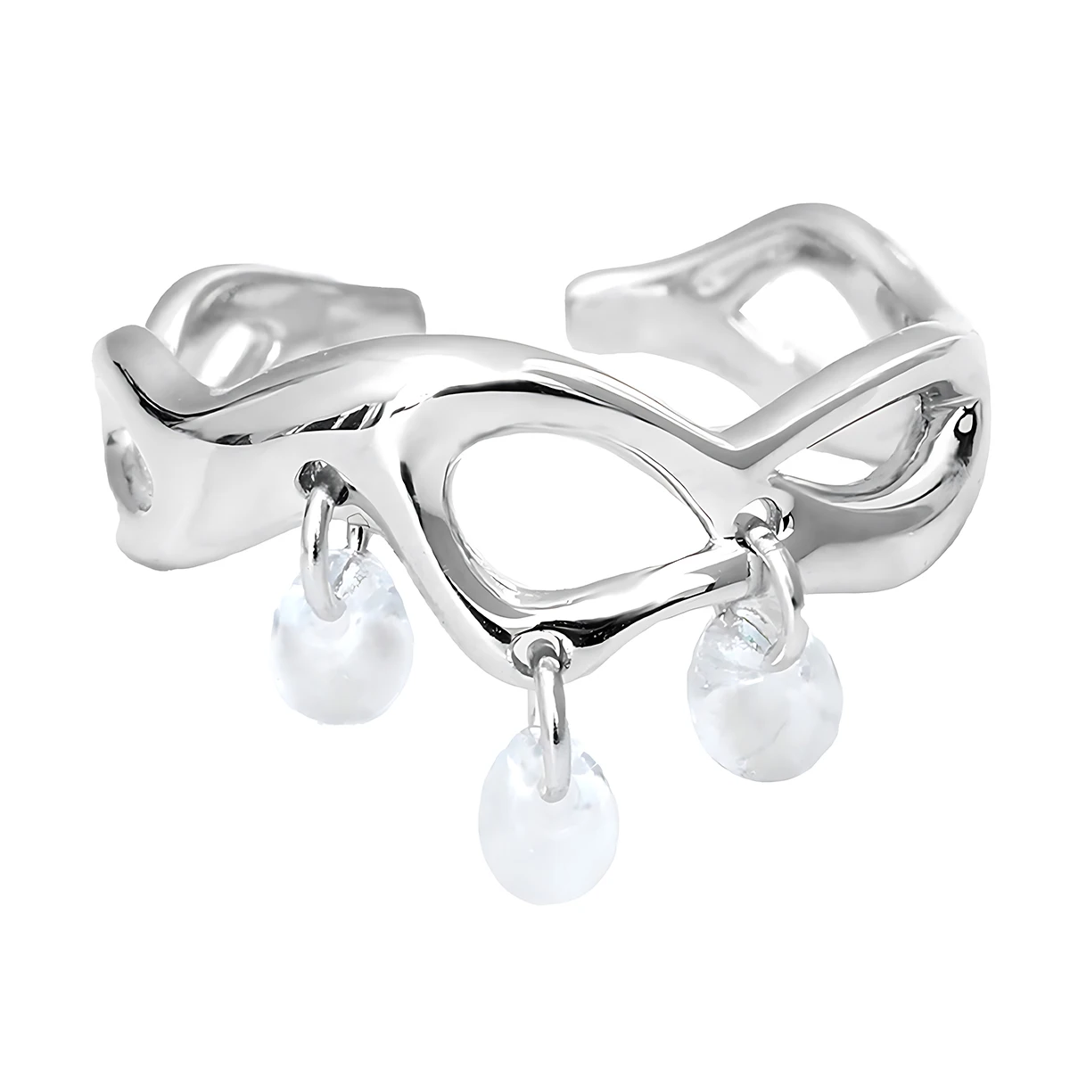 

Original Unique Minimalist Aesthetic teardrop ring prata 925 Open Ring for Women Birthday Party & Graduation Gift